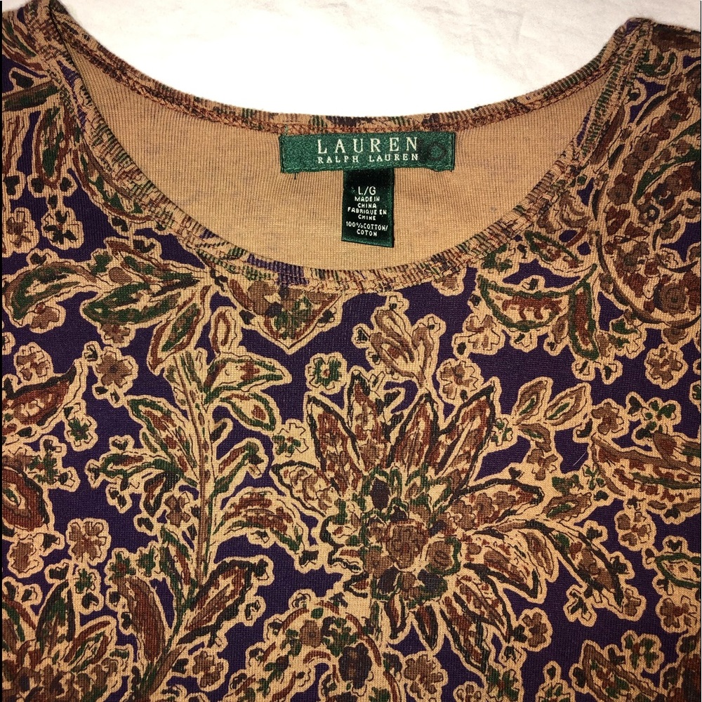 Ralph Lauren brown paisley tee.